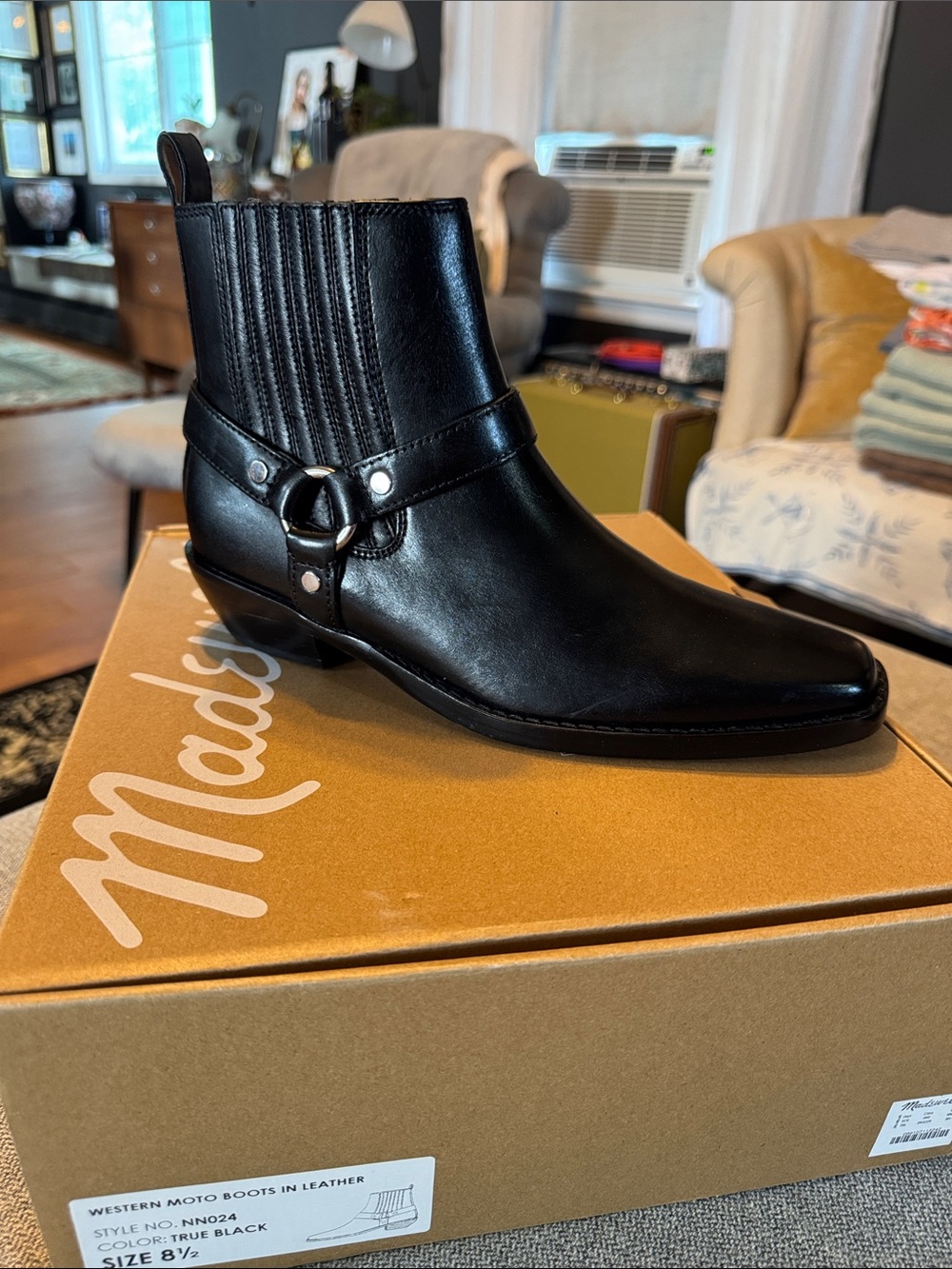 Madewell Western Moto Boots in Leather